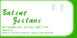 balint zsilavi business card